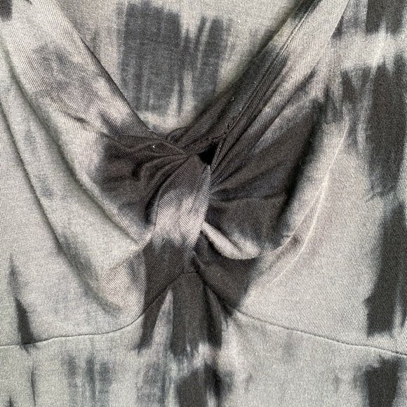 Sahalie Tie Dye Twist Knot Empire Waist Tee Dress Short Sleeve Stretch Soft Knit - Picture 3 of 13